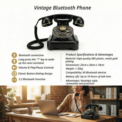 Wireless Bluetooth Landline Black