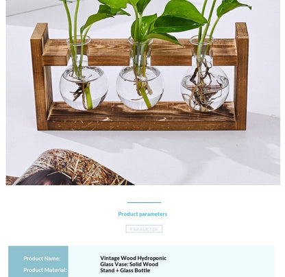 HydroponicWoodenFramewithSnap-On-DiamondTripleBottle