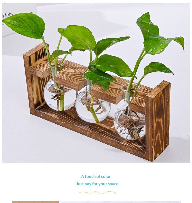 HydroponicWoodenFramewithSnap-On-DiamondTripleBottle