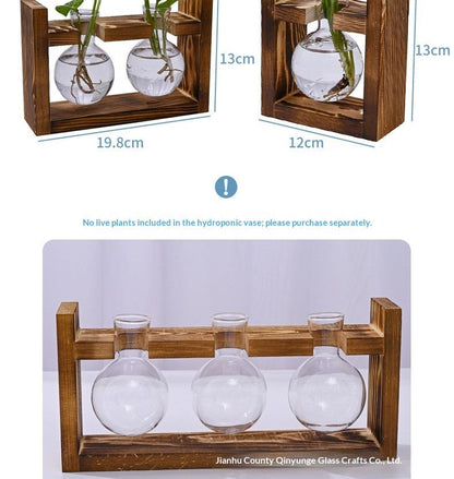 HydroponicSnap-OnWoodenStand-Heart-ShapedDoubleBottle