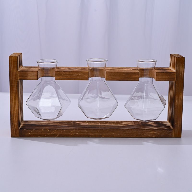 HydroponicSnap-OnWoodenStand-Heart-ShapedDoubleBottle