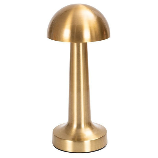 3-Color Dimmable LED Desk Lamp Gold Dumbbell B Style, USB Rechargeable Metal Tap Light, Luxury Table Ambient Night Light, Ideal Christmas Gift