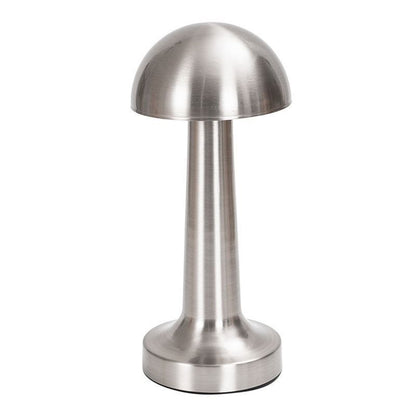 3-Color Dimmable LED Table Lamp Silver Dumbbell B Style, USB Charging Minimalist Metal Tap Light, Office Desk Eye-Caring Ambient Light, Great Christmas Present