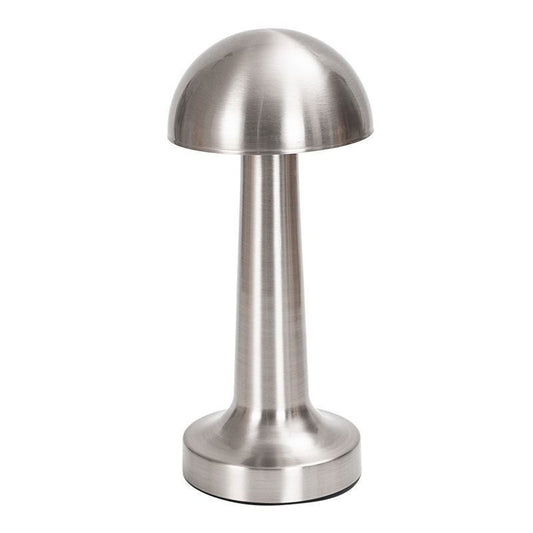 3-Color Dimmable LED Table Lamp Silver Dumbbell B Style, USB Charging Minimalist Metal Tap Light, Office Desk Eye-Caring Ambient Light, Great Christmas Present