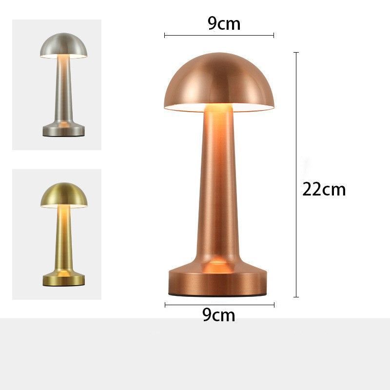 3-Color Dimmable LED Table Lamp Silver Dumbbell B Style, USB Charging Minimalist Metal Tap Light, Office Desk Eye-Caring Ambient Light, Great Christmas Present