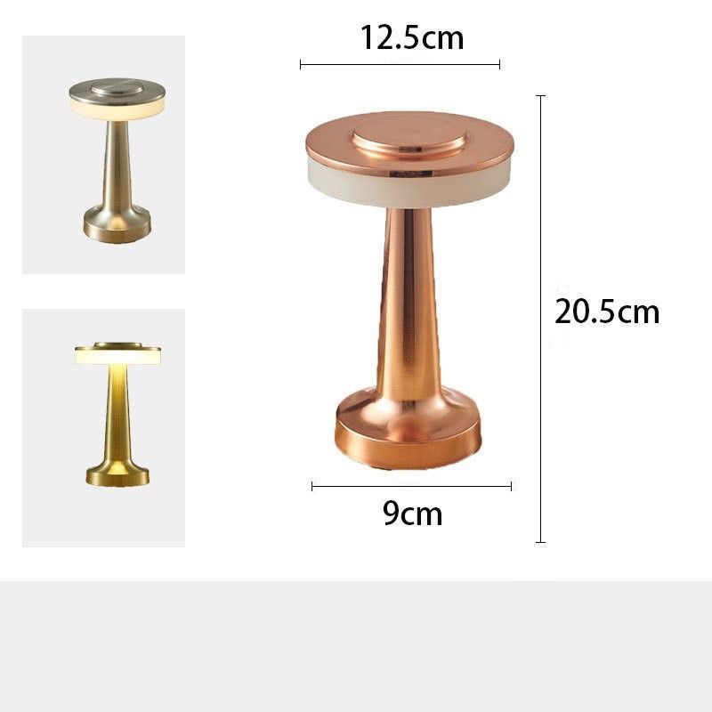 3-Color Dimmable LED Night Light Gold Dumbbell E Style, USB Charging Creative Metal Design, Bedroom Bedside Atmosphere Lamp, Popular Christmas Holiday Gift