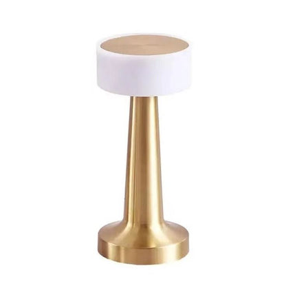 3-Color Dimmable LED Ambient Lamp Gold Dumbbell D Style, USB Charging Premium Metal Finish, Living Room Decorative Table Light, Nice Christmas Present