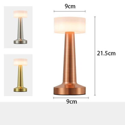 3-Color Dimmable LED Night Lamp Red Bronze Dumbbell D Style, USB Rechargeable Industrial Style, B&B Decorative Ambient Light, Ideal Christmas Gift