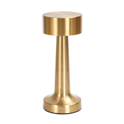 3-Color Dimmable LED Mini Lamp Gold Dumbbell A Style, USB Charging Compact Metal, Bedside Portable Night Light, Great Christmas Present
