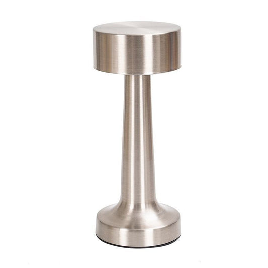 3-Color Dimmable LED Table Lamp Silver Dumbbell A Style, USB Rechargeable Versatile Simple, Desk Study Eye-Caring Light, Suitable for Christmas Gifting