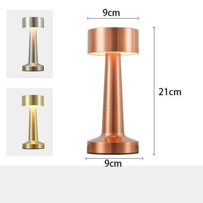 3-Color Dimmable LED Decor Light Red Bronze Dumbbell A Style, USB Charging Retro Mini, Cafe Tabletop Ambient Lamp, Popular Christmas Holiday Gift