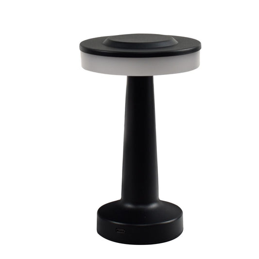 3-Color Dimmable LED Tap Light Matte Black Dumbbell E Style, USB Rechargeable Sleek Metal, Gaming Desk Ambient Mood Light, Perfect Christmas Gift