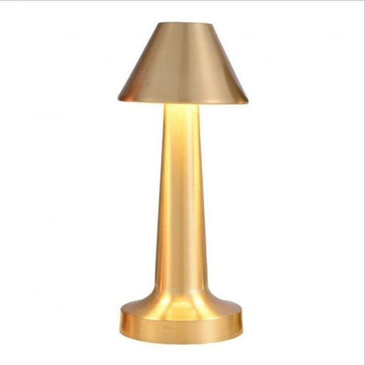 3-Color Dimmable LED Ambient Lamp Gold Dumbbell C Style, USB Charging Elegant Metal, Vanity Table Soft Fill Light, Nice Christmas Present