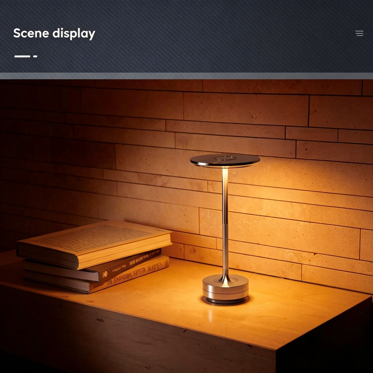 A Flat 2000mAh Gold | Elegant Night Stand Light | Christmas Elegant Bedside Gift