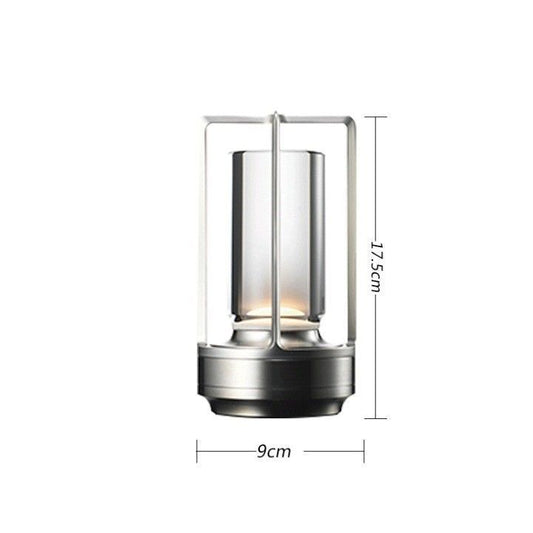 Plastic Shelf Lamp Silver Grey | Modern Plastic Desk Lamp | Christmas Casual Decor Pick