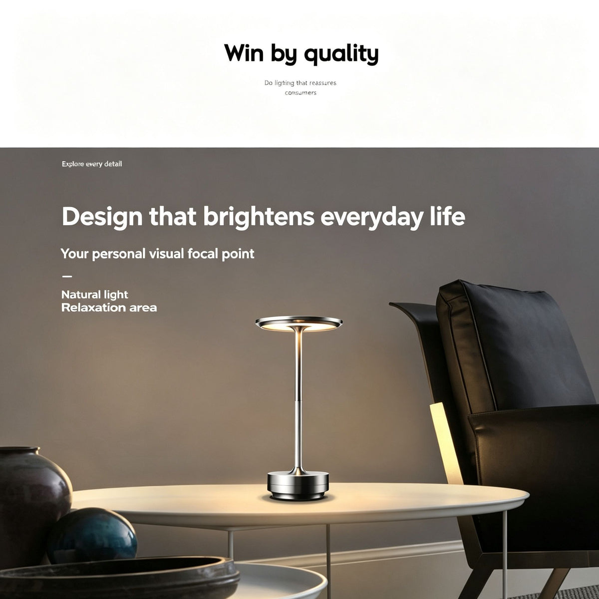 A Flat 1200mAh Black | Mini Pocket Night Light | Christmas Tiny Bedside Lamp