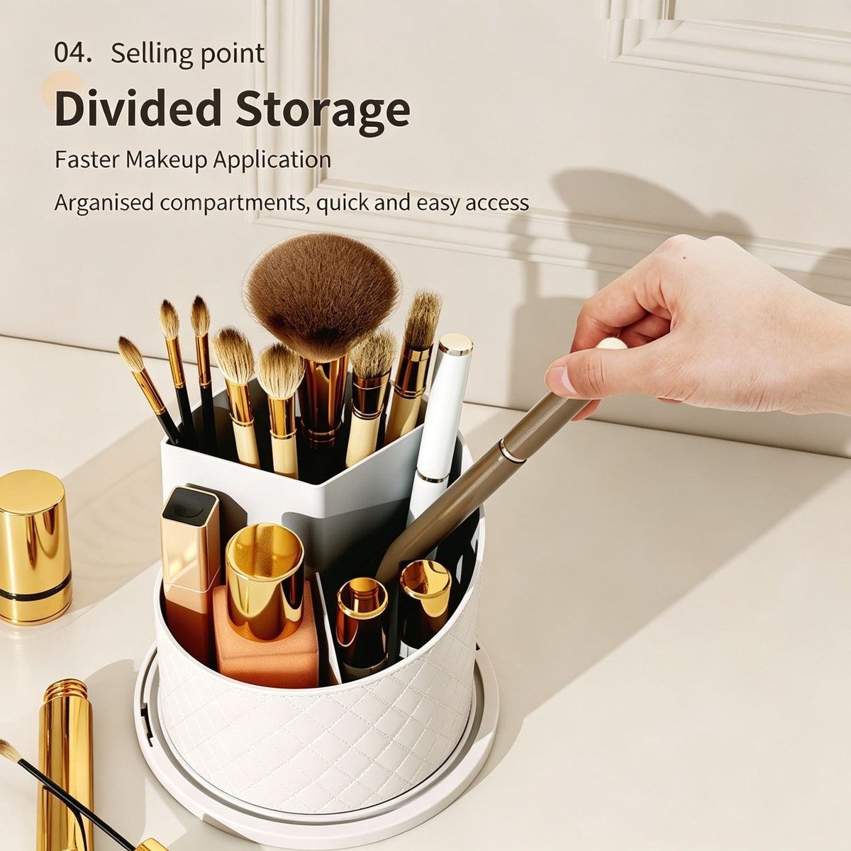 Large‑Capacity Makeup Storage Box, Luxury Multifunctional Dust‑Proof Desktop Cosmetic Organizer, Vanity Lipstick Container, Diamond Solid Black & Transparent Black Rotatable, Halloween Household Beauty Gift