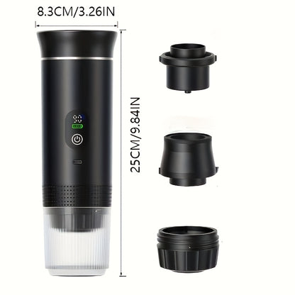 Portable 20Bar High - Pressure Extraction Coffee Machine, 80ml Stainless Steel Water Tank + Foldable Stand, Low - Battery Alert & Real - Time Temperature Control, Enjoy Barista - Quality Coffee on the Go, at Office or While Driving,White