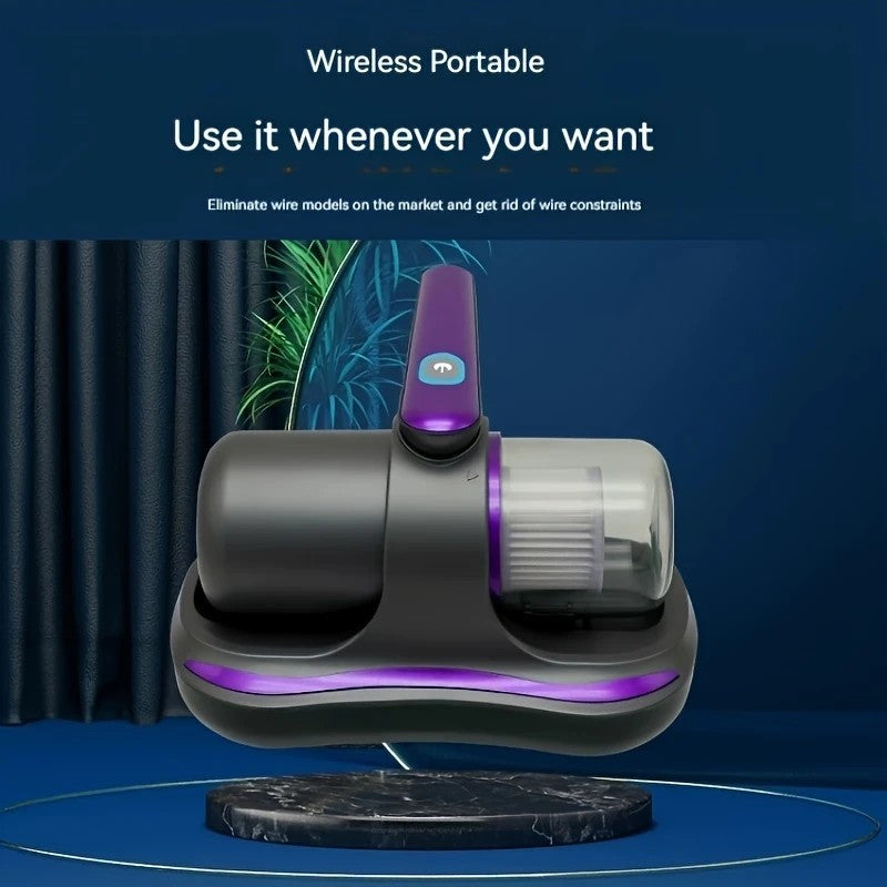 Blue Wireless Mite Removal Vacuum: Blue Light Sterilization, Deep Cleaning for Beds & Cars, Long Battery Life, One-Touch Purity