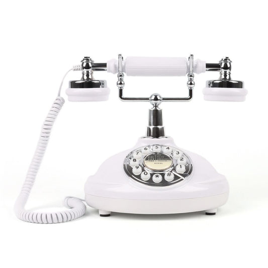 European Retro Desktop Phone: Classic design meets modern utility, perfect for home and office, reviving elegant call moments.(White button)