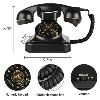 European Retro Desktop Phone: Classic look meets modern utility, free from digital distractions, perfect for home and office, reviving elegant call moments.