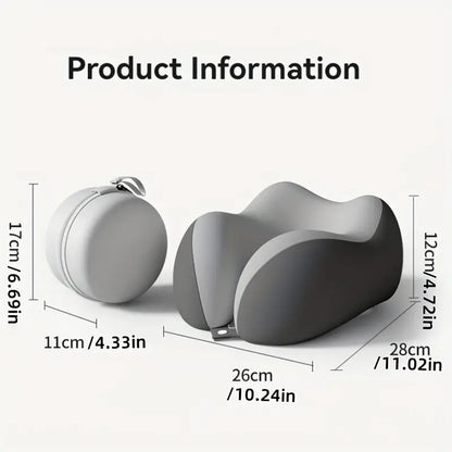 Blue-gray color matching，Travel & Home Neck Pillow – Ergonomic, portable, perfect for sleep. Fits desks, cars, and long flights. Features slow rebound foam, washable cover.