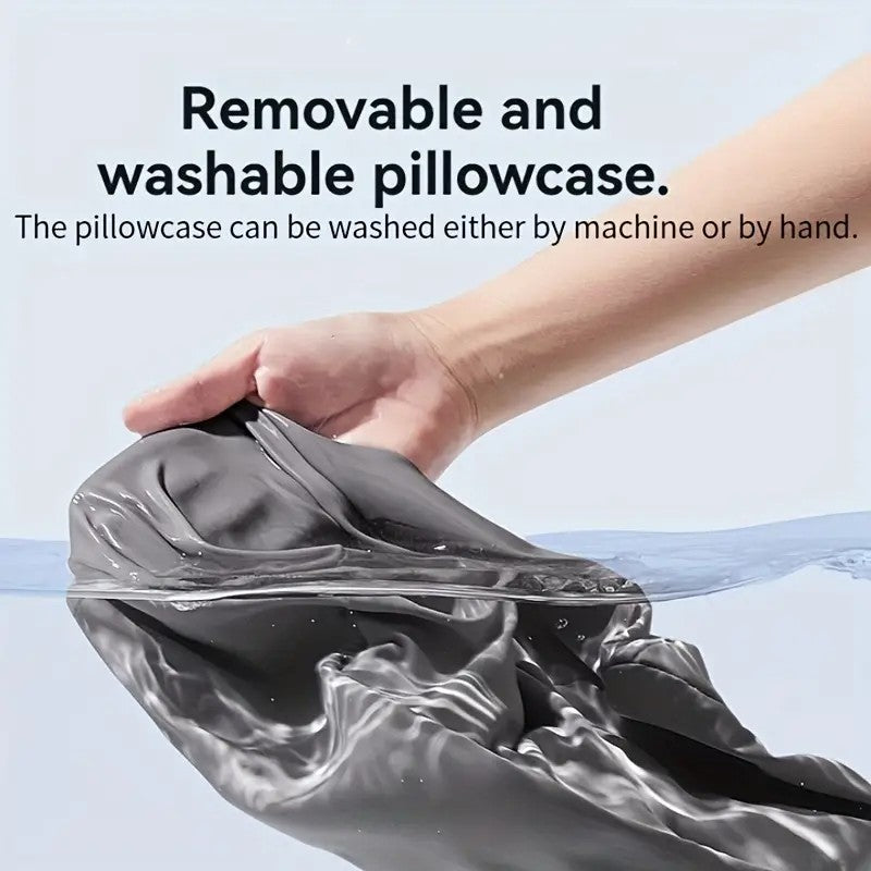 Blue-gray color matching，Travel & Home Neck Pillow – Ergonomic, portable, perfect for sleep. Fits desks, cars, and long flights. Features slow rebound foam, washable cover.