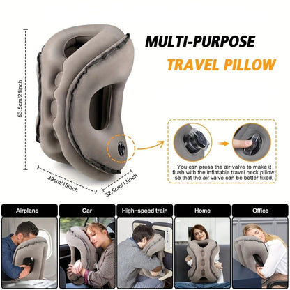 Inflatable Travel Pillow | Multi-Scene Ergonomic Design, 3-Second Inflate/Deflate, Relieves Travel Fatigue.BLUE