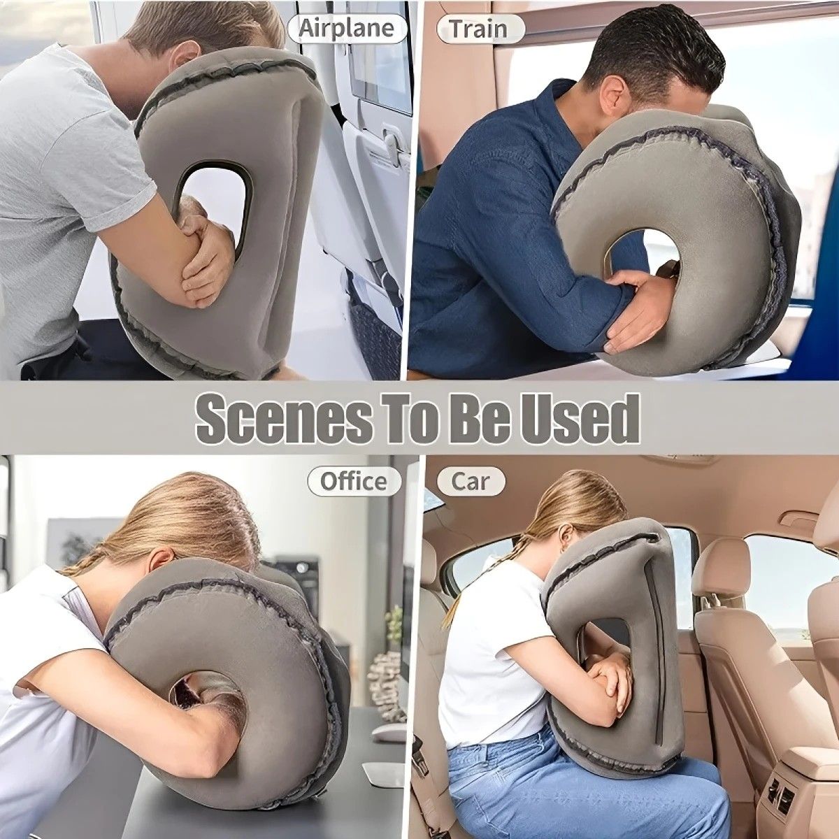Inflatable Travel Pillow | Multi-Scene Ergonomic Design, 3-Second Inflate/Deflate, Relieves Travel Fatigue.BLUE