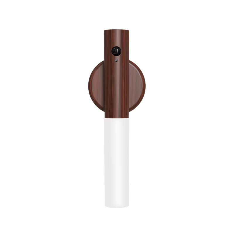2-Pack USB Rechargeable Magnetic LED Night Light – Motion Sensor Wall Light for Bedroom, Kitchen & Bathroom/Walnut color