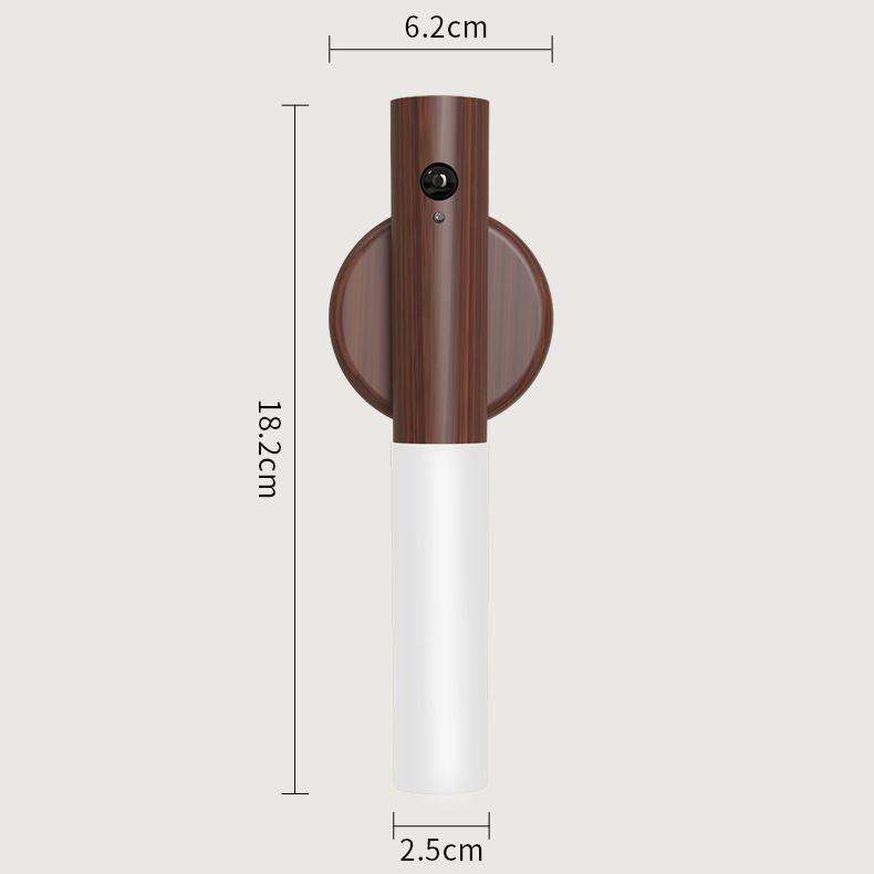 1-Pack USB Rechargeable Magnetic LED Night Light – Motion Sensor Wall Light for Bedroom, Kitchen & Bathroom/Walnut color