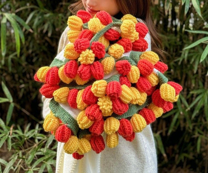 A rose bouquet multifunctional blanket, perfect for all seasons, ideal as an office nap blanket or air-conditioning cover. A timeless romantic gift for your girlfriend on holidays or birthdays. Everlasting romance.(Diameter: 100 cm / 39 in.Yellow on white
