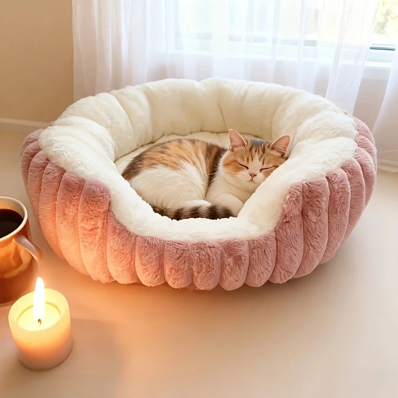 Pet owners are searching: Winter thick rabbit fur pet bed, ultimate cold-proof warmth solution(grey  NO:M)