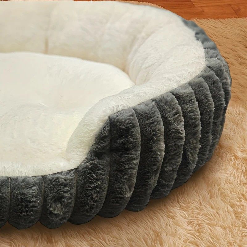 Pet owners are searching: Winter thick rabbit fur pet bed, ultimate cold-proof warmth solution(grey  NO:M)