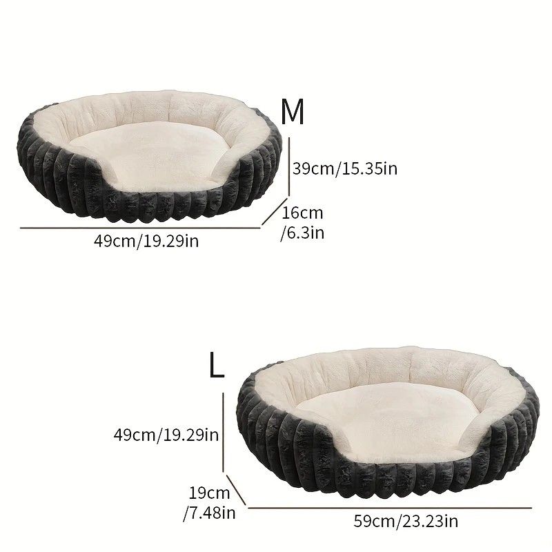 Pet owners are searching: Winter thick rabbit fur pet bed, ultimate cold-proof warmth solution(brown  NO:M)