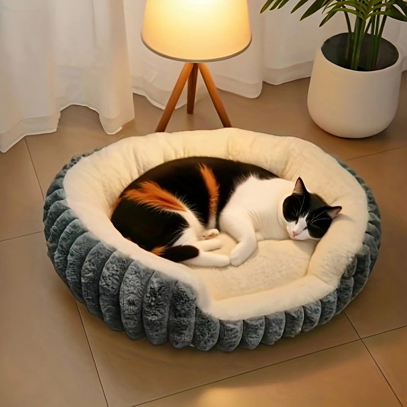 Pet owners are searching: Winter thick rabbit fur pet bed, ultimate cold-proof warmth solution(brown  NO:M)