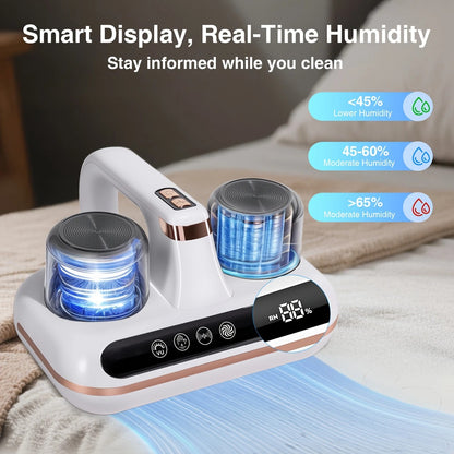 Wireless Intelligent Anti-Mite Cleaner: 10000Pa Super Suction, Dual Washable Dust Cups
