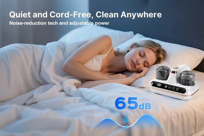 Wireless Intelligent Anti-Mite Cleaner: 10000Pa Super Suction, Dual Washable Dust Cups