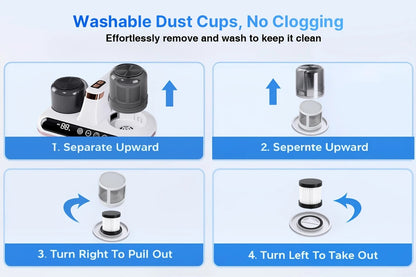 Wireless Intelligent Anti-Mite Cleaner: 10000Pa Super Suction, Dual Washable Dust Cups