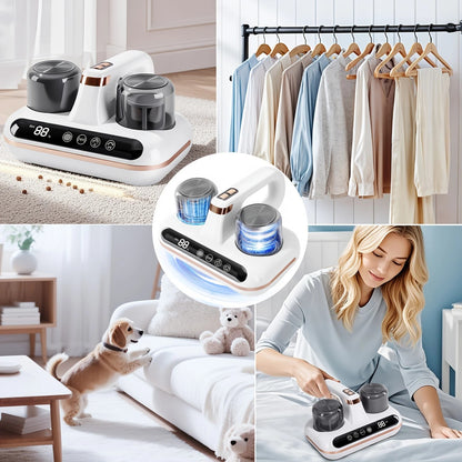 Wireless Intelligent Anti-Mite Cleaner: 10000Pa Super Suction, Dual Washable Dust Cups
