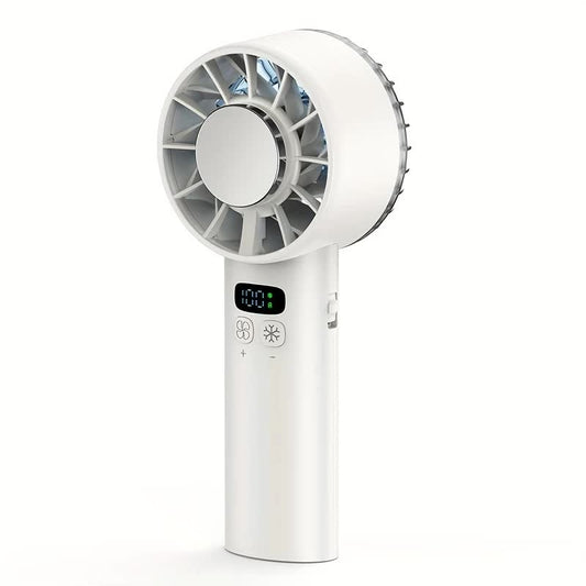 White Hurricane Ice-Bag High-Speed Fan｜100-Speed Adjustable, Second-Level Cooling, Lightweight and Portable Summer Travel Essential