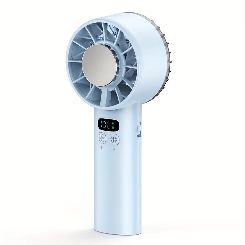 BLUE Hurricane Ice-Bag High-Speed Fan｜100-Speed Adjustable, Second-Level Cooling, Lightweight and Portable Summer Travel Essential