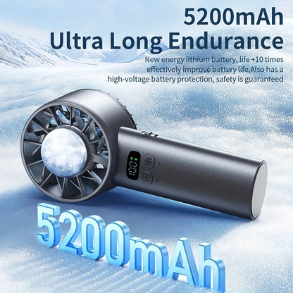 BLUE Hurricane Ice-Bag High-Speed Fan｜100-Speed Adjustable, Second-Level Cooling, Lightweight and Portable Summer Travel Essential