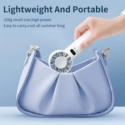 BLUE Hurricane Ice-Bag High-Speed Fan｜100-Speed Adjustable, Second-Level Cooling, Lightweight and Portable Summer Travel Essential