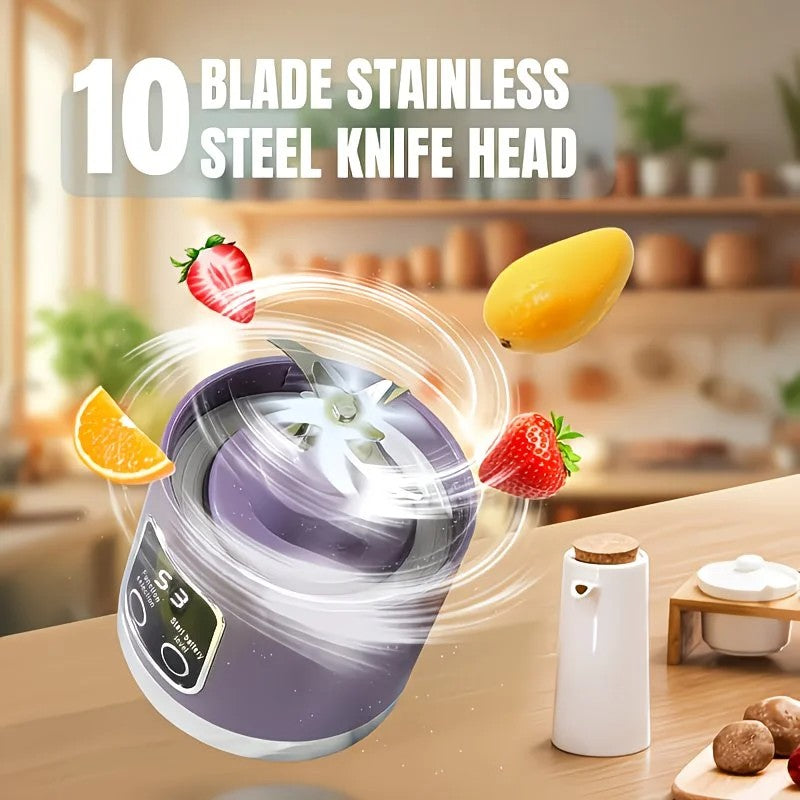 （white)Portable USB Charging Blender & Juicer - Easy to Clean, Suitable for Fruit and Vegetable Drinks, Smoothies - Capacity Ranging from 10.14 oz to 16.91 oz