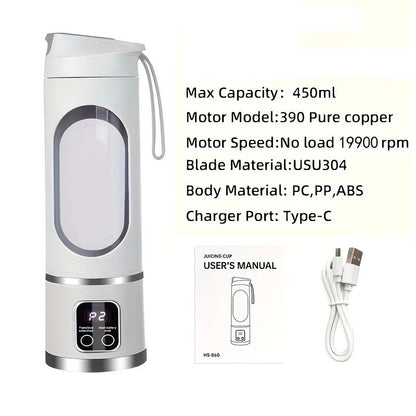 (Purple)Portable USB Charging Blender & Juicer - Easy to Clean, Suitable for Fruit and Vegetable Drinks, Smoothies - Capacity Ranging from 10.14 oz to 16.91 oz