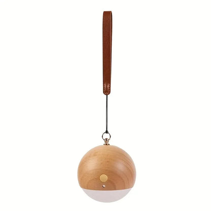 Scandinavian Wood 2-in-1 Voice Control Night Light, Solid Wood Portable Table Lamp Wall Ambient Light, 5m Offline Voice Control, 3-Level Dimming, with USB Cable & Lanyard.(Beech color)