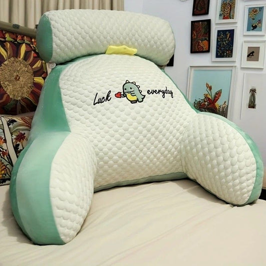 1 cushion, includes pillow core for comfortable back support, ergonomic lumbar support, soft cartoon cushion, suitable for beds, sofas, office, and home decor, a thoughtful birthday gift for friends and family. 60x40CM.GREEN