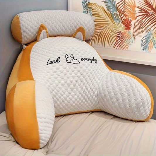 1 cushion, includes pillow core for comfortable back support, ergonomic lumbar support, soft cartoon cushion, suitable for beds, sofas, office, and home decor, a thoughtful birthday gift for friends and family. 60x40CM.YELLOW