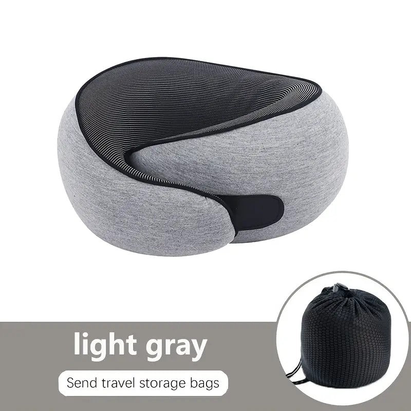 DARK GREY Snail Airplane Neck Pillow – Travel pillow with soft supportive design, ideal for sleep, cars, trains, the office, and home use. Includes a washable pillowcase and portable cervical support pad with storage bag.